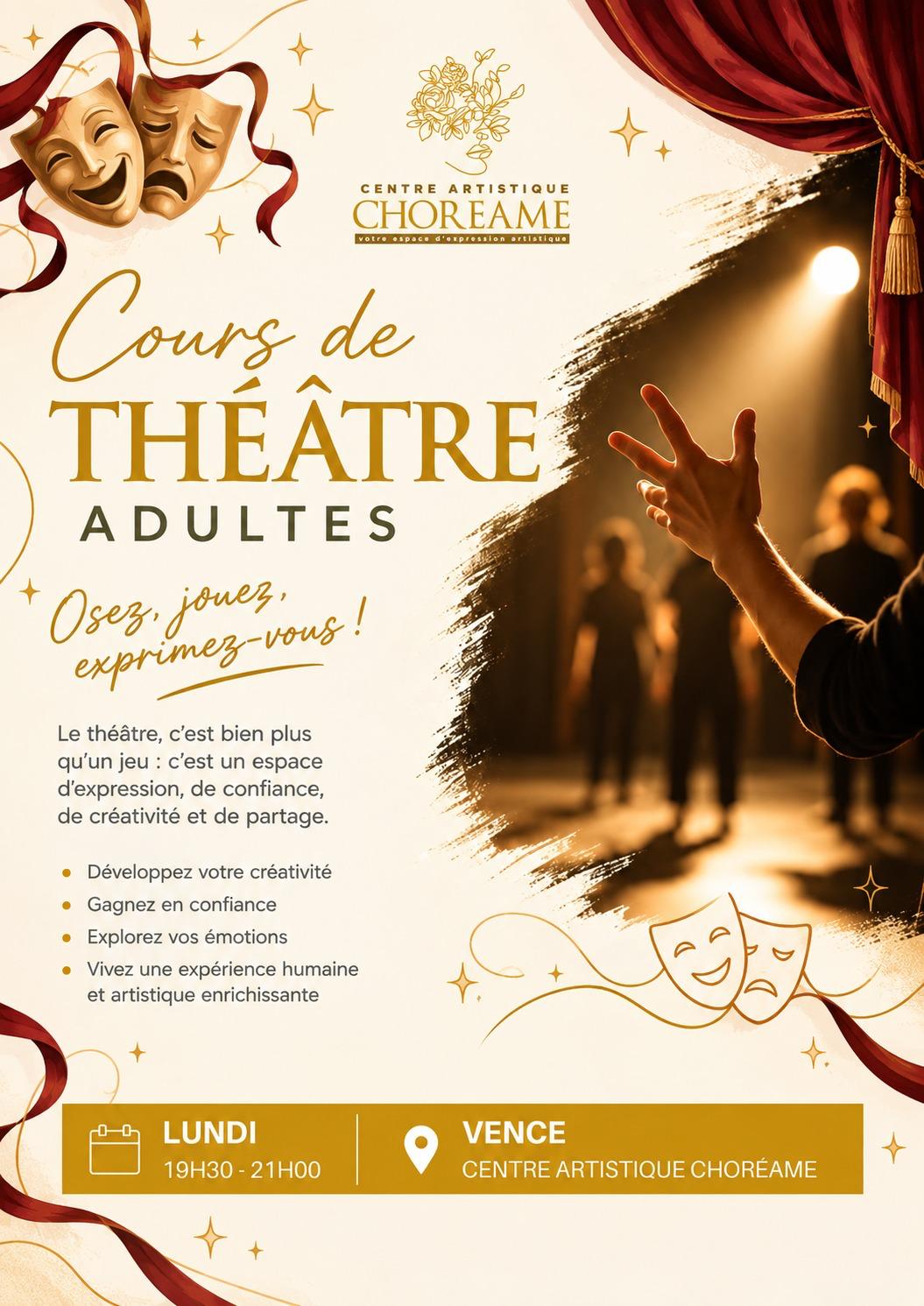 Cours de théâtre adultes à Choréâme
